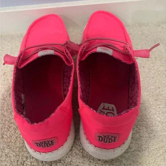 Hey Dude Neon Pink Loafers - Picture 5 of 6